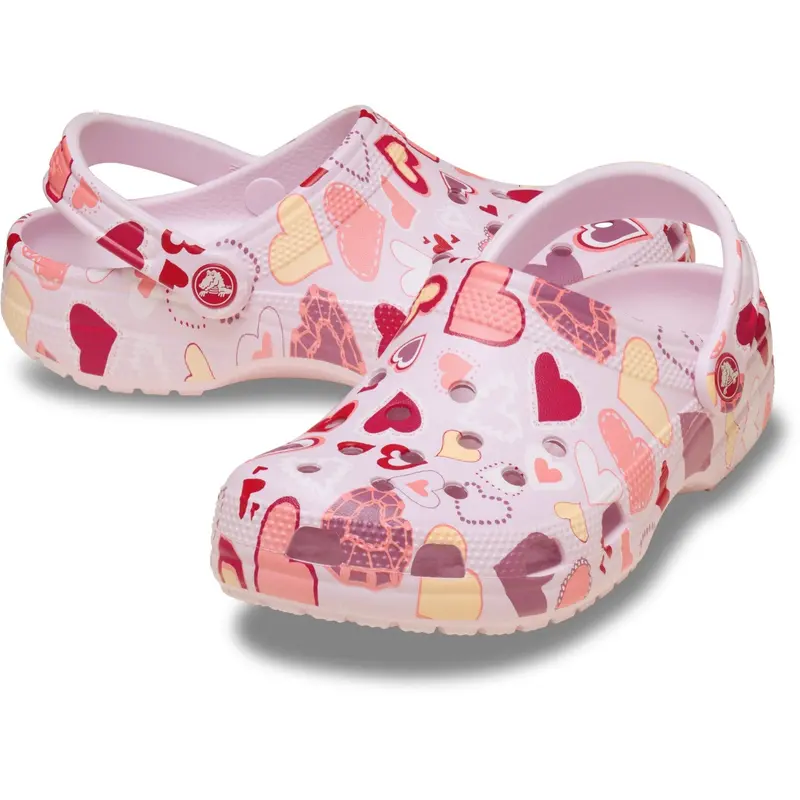 Crocs Pink Milk/Hearts Classic Vday Clog K Pkmk/Hts 1