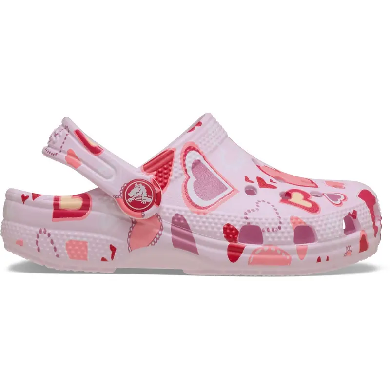 Crocs Pink Milk/Hearts Classic Vday Clog T Pkmk/Hts 2