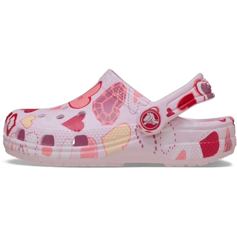 Crocs Pink Milk/Hearts Classic Vday Clog T Pkmk/Hts 3