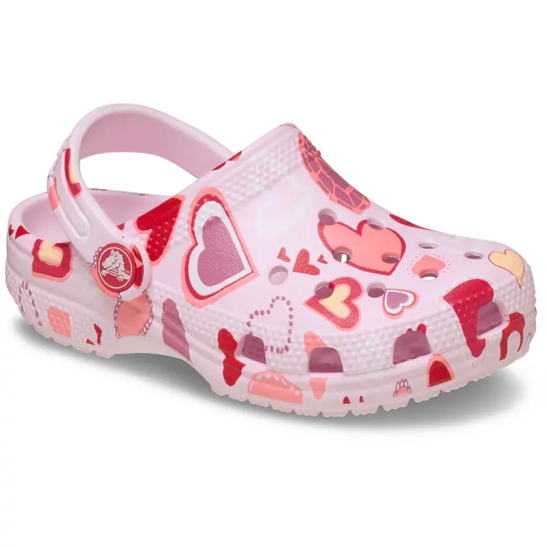 Crocs Pink Milk/Hearts Classic Vday Clog T Pkmk/Hts 4