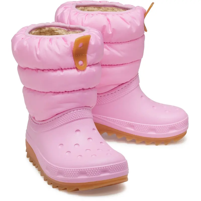 Crocs Pink Tweed/Gum Classic Neo Puff Boot 1