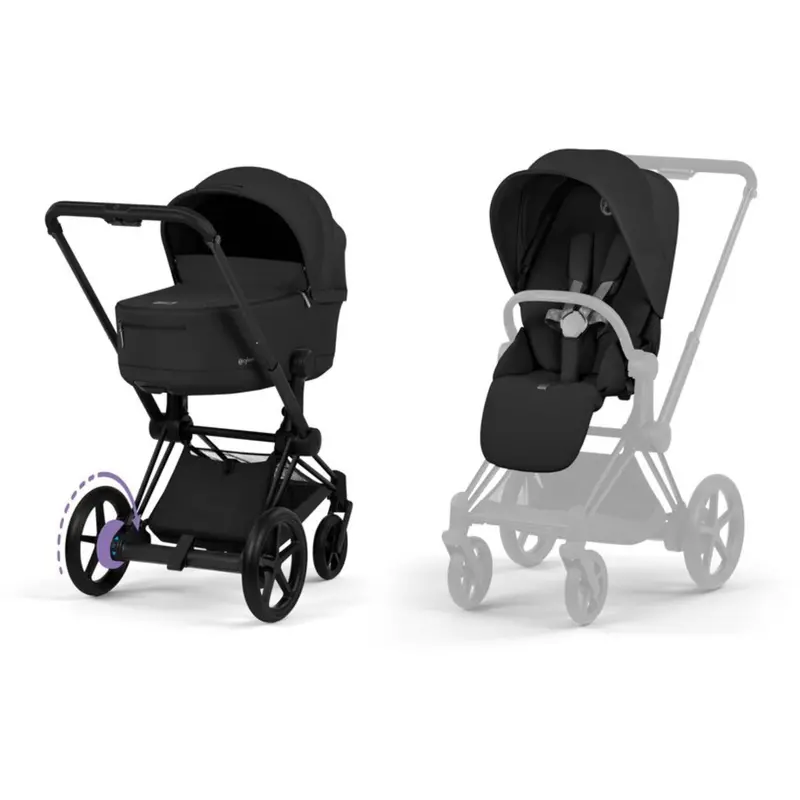 Cybex Sepia Black/Black Epriam Comfort Matt Black Including Foldable Cot 1