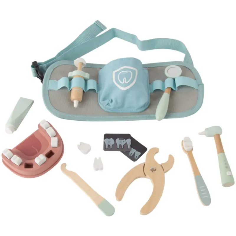 Dantoy Dentist Set Wood In Gift Box 19 Pieces 1