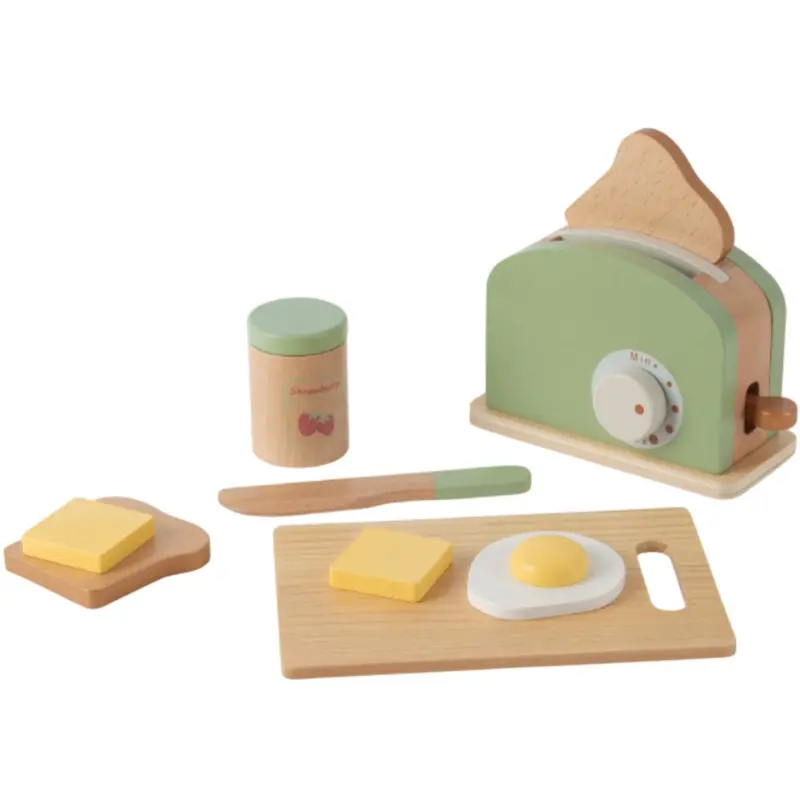 Dantoy Toaster-Set Wood In Gift Box 9 Pieces 1