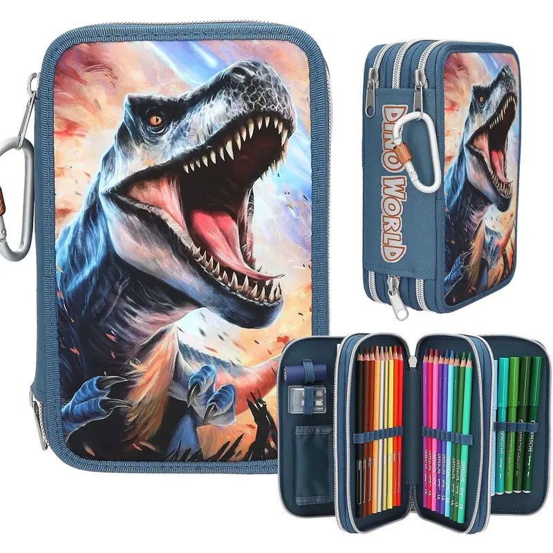 Dino World Triple Pencil Case 1