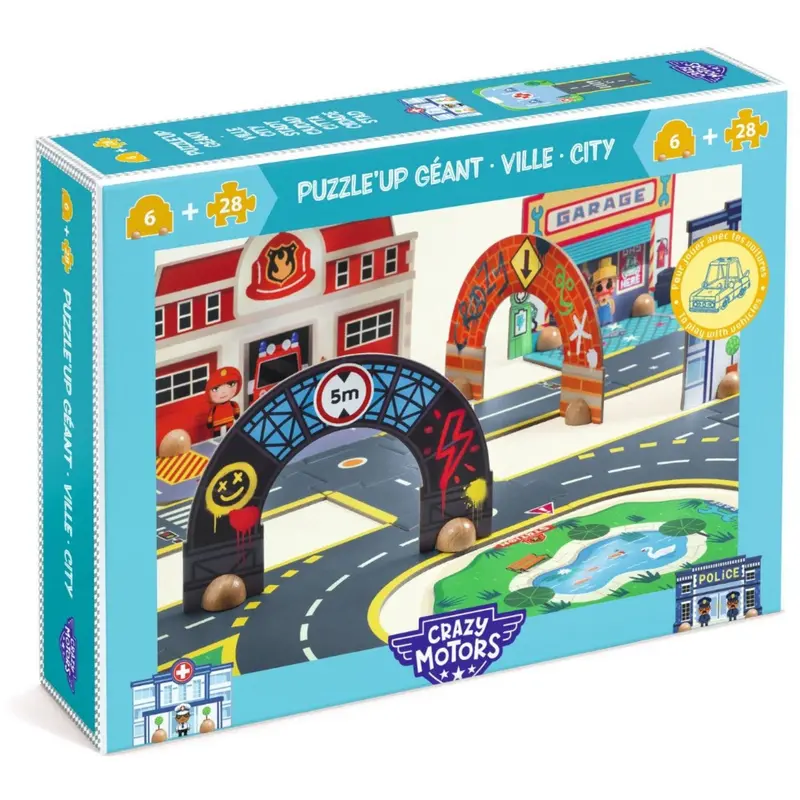 Djeco Crazy Motors, Road Puzzle City, 33 Pieces 1