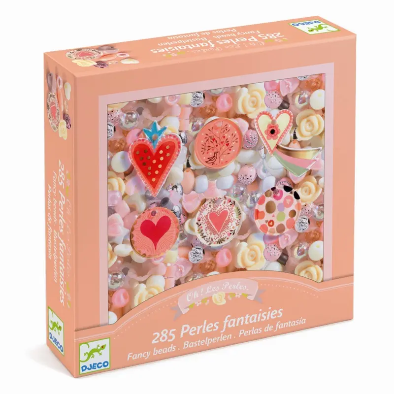 Djeco Creative Beads - Plastic Beads, Hearts 1