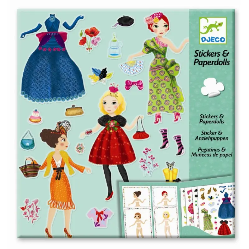 Djeco Paper Doll Cards, Fashion Clothing 1