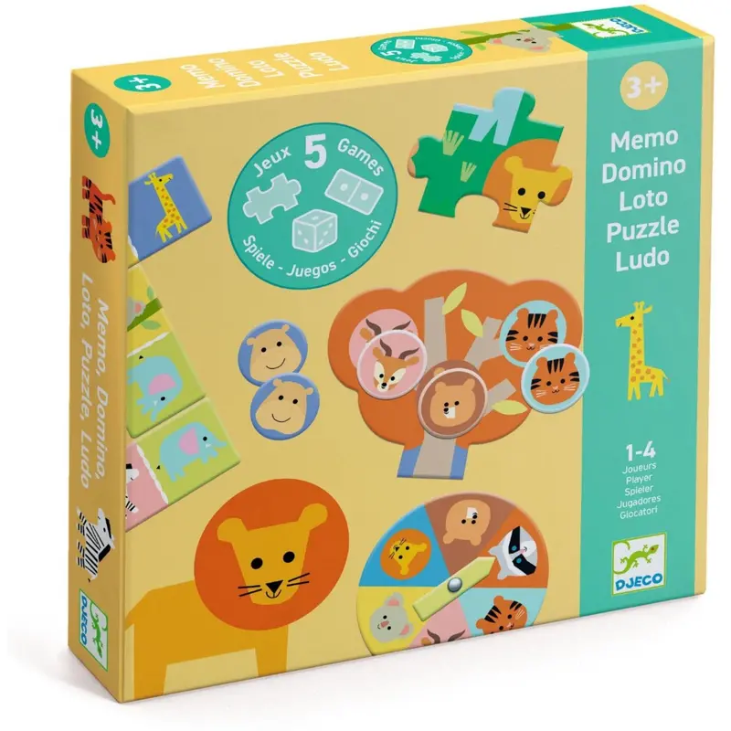 Djeco Play & Learn 5 Games On The Savannah 1