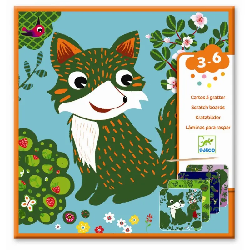 Djeco Scratch Card For The Little Ones, The Animals Of The Forest 1