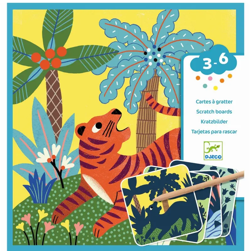 Djeco Scratch Cards For The Small, Big Animals 1