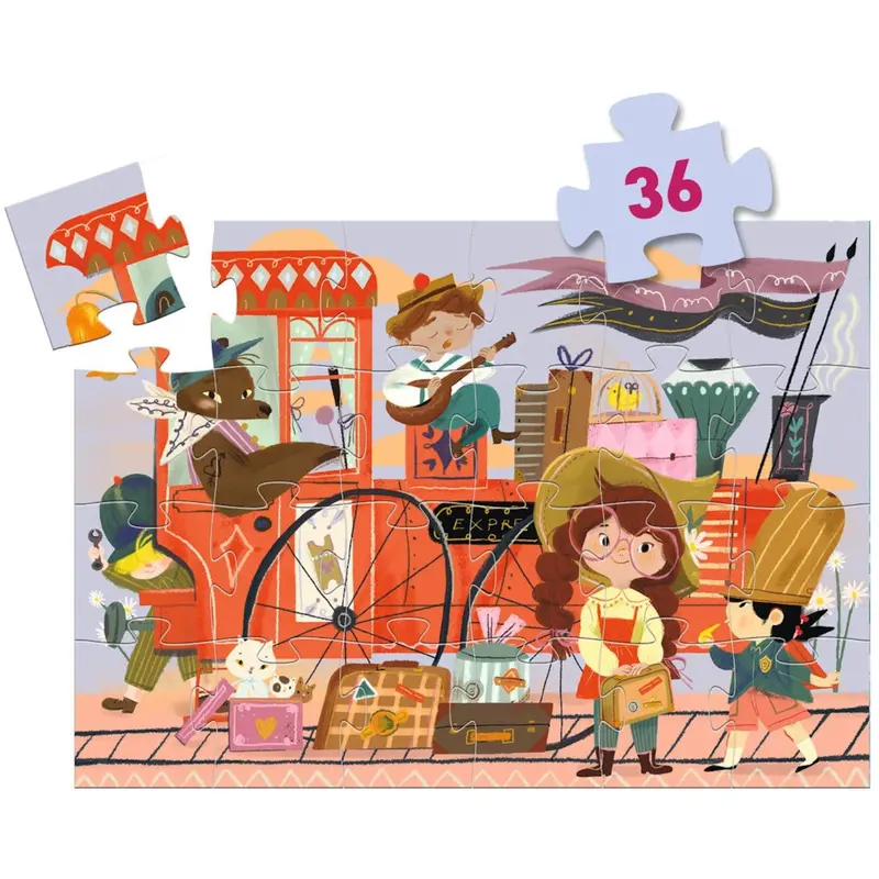 Djeco Silhouette Jigsaw Puzzle, Mia's Journey - 36 Pieces 1