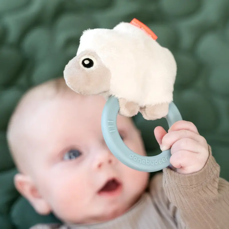 Donebydeer Blue Sensory Rattle With Teether Sheepy 2