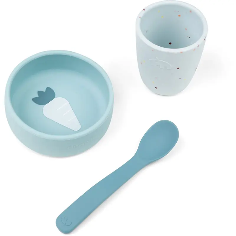 Donebydeer Blue Silicone First Dinner Set 1
