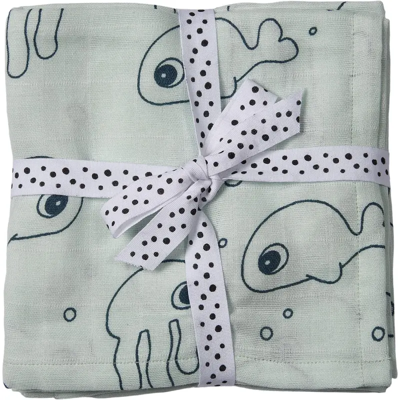 Donebydeer Blue Swaddle 2-Pack Sea Friends 1
