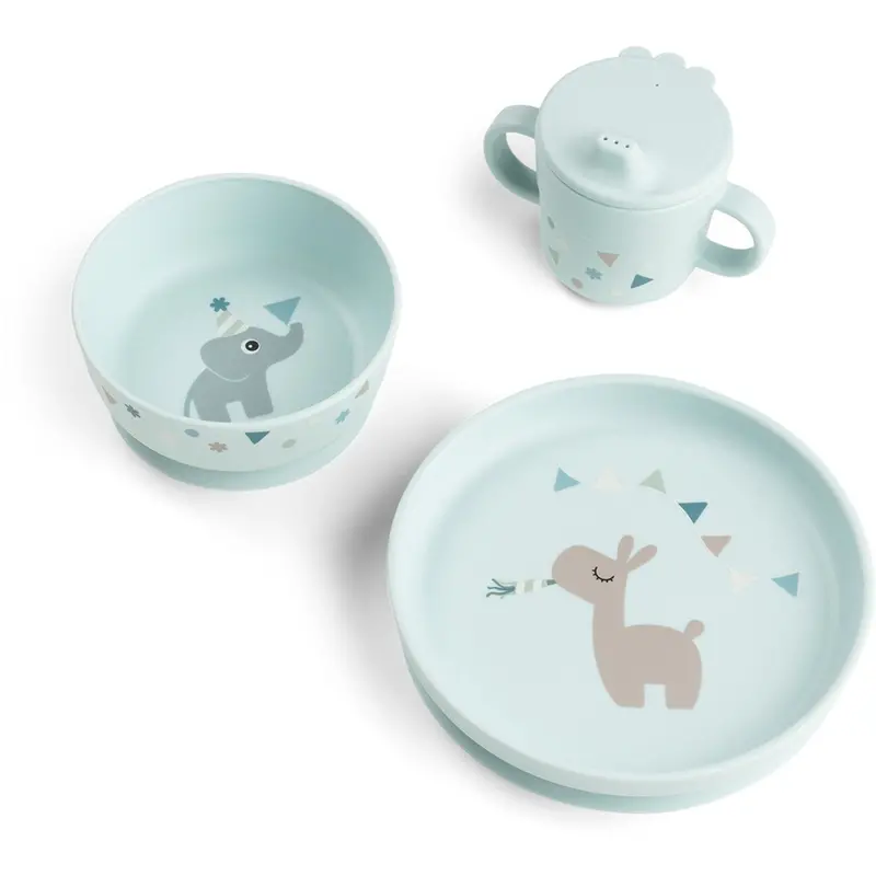 Donebydeer Celebration Blue Foodie Dinner Set With Suction 1