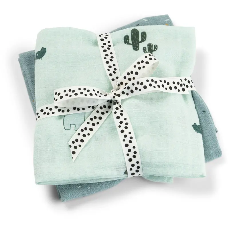 Donebydeer Lalee Blue Muslin Cloth 2-Pack 1