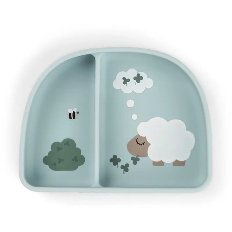 Donebydeer Tiny Farm Blue Stick&Stay Divided Bowl 1