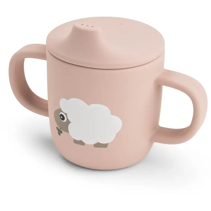 Donebydeer Tiny Farm Powder Silicone Sippy Cup 2 Handles 1