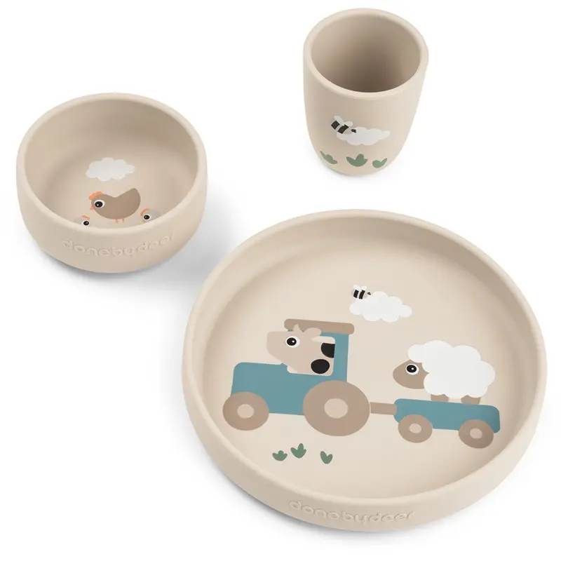 Donebydeer Tiny Farm Sand Stick&Stay Dinner Set 1