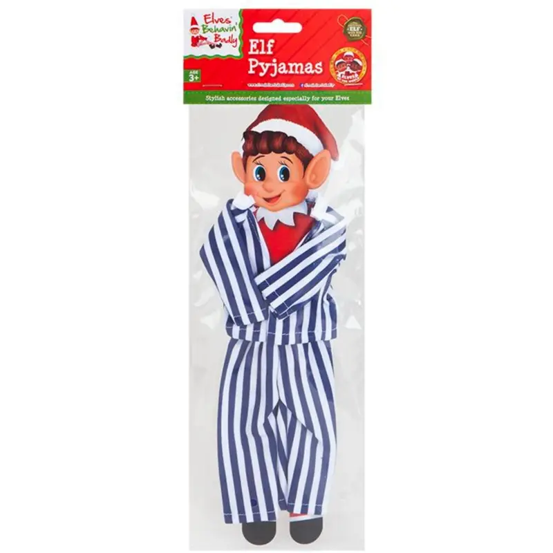 Elves Behavin' Badley Blue Elf Striped Pyjamas 2 Asst. 1