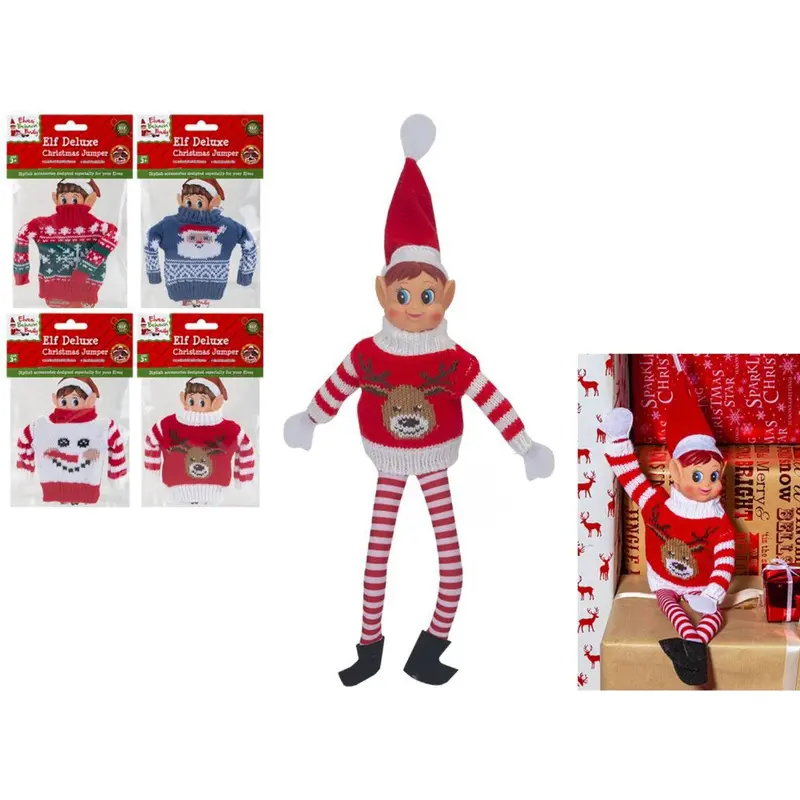 Elves Behavin' Badley Elf Deluxe Knitted Sweater 4 Asst. 1