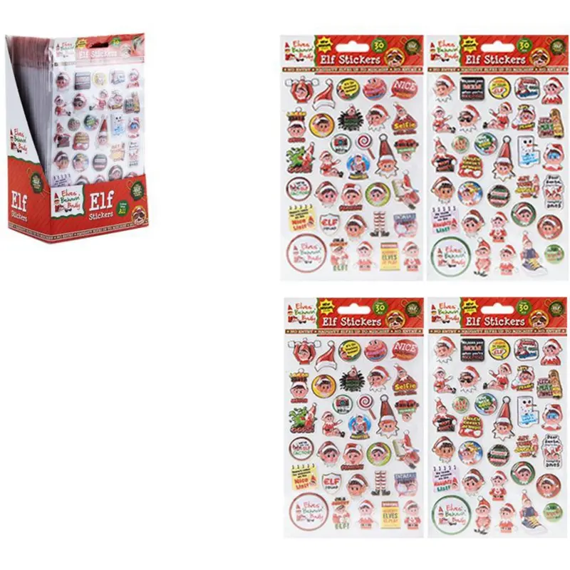 Elves Behavin' Badley Puffy Elf Stickers 30 Pcs 2 Asst. Cdu 1