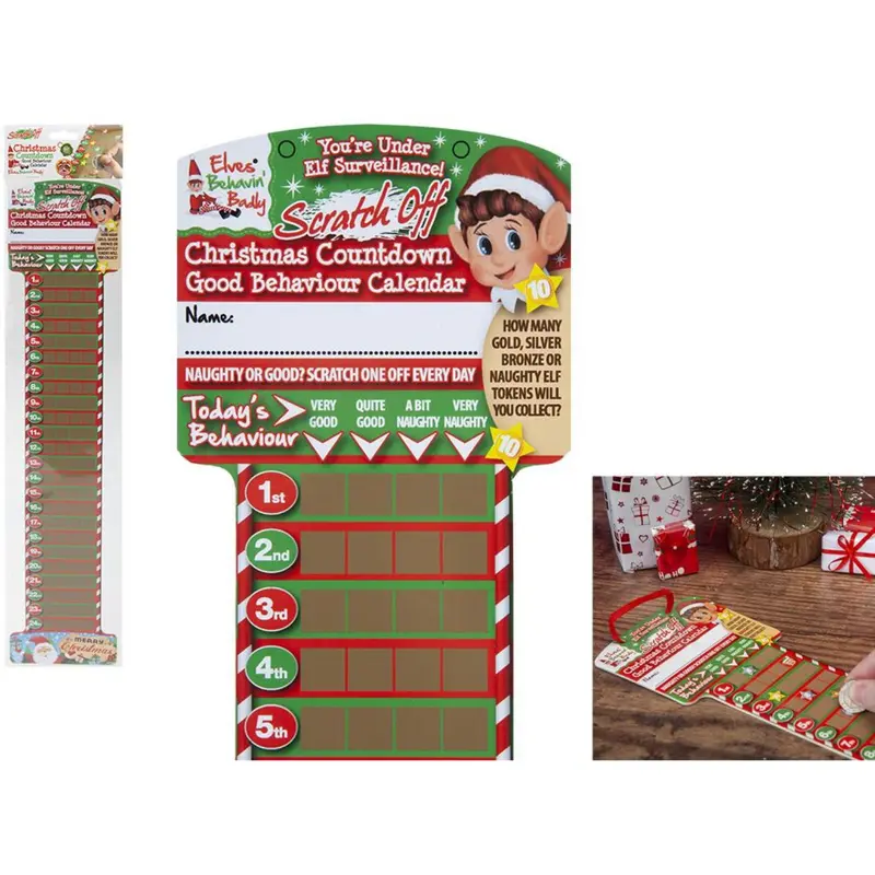 Elves Behavin' Badley Scratch Off Countdown Calendar 1