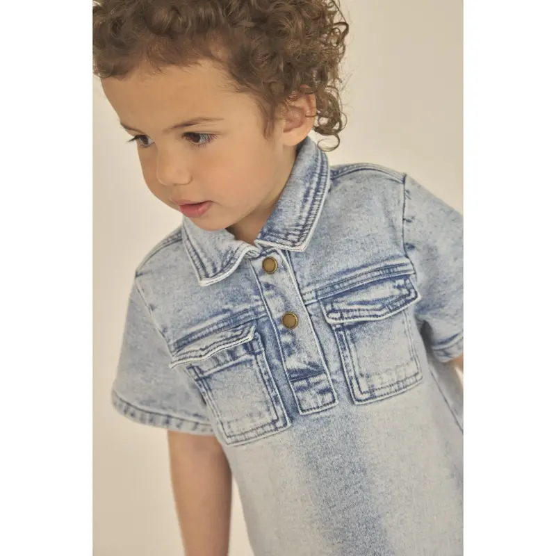 En Fant Light Blue Denim Dress Denim 4