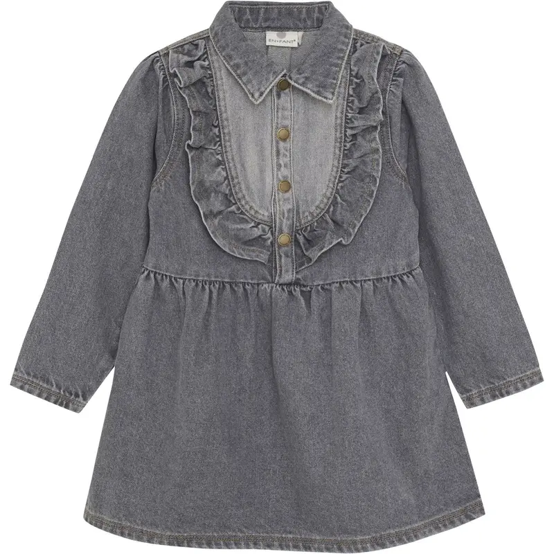 En Fant Light Grey Denim Dress Denim 1