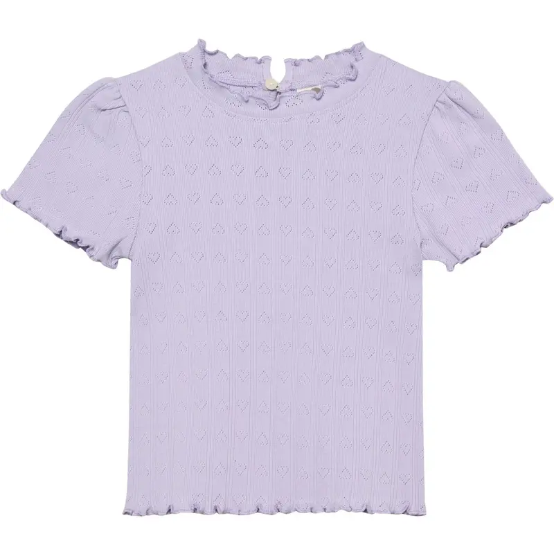 En Fant Purple Heather T-Shirt Ss Pointelle 1