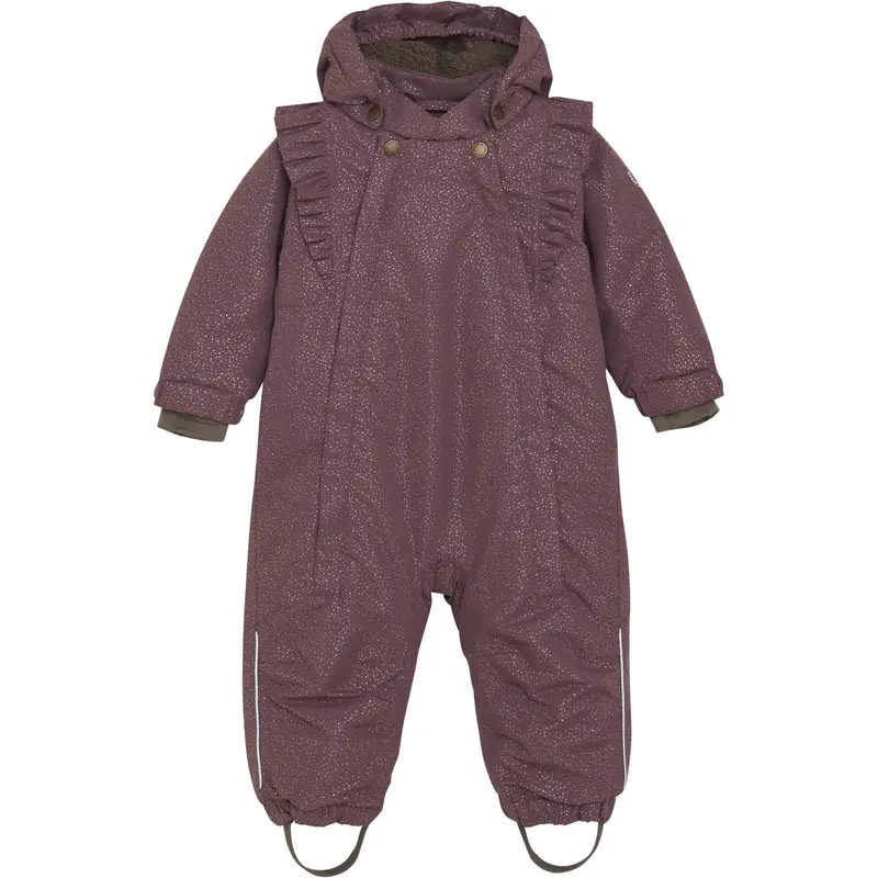 En Fant Rose Taupe Baby Snowsuit W. Frills 1