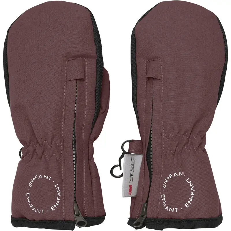 En Fant Rose Taupe Mittens W. Zipper 1