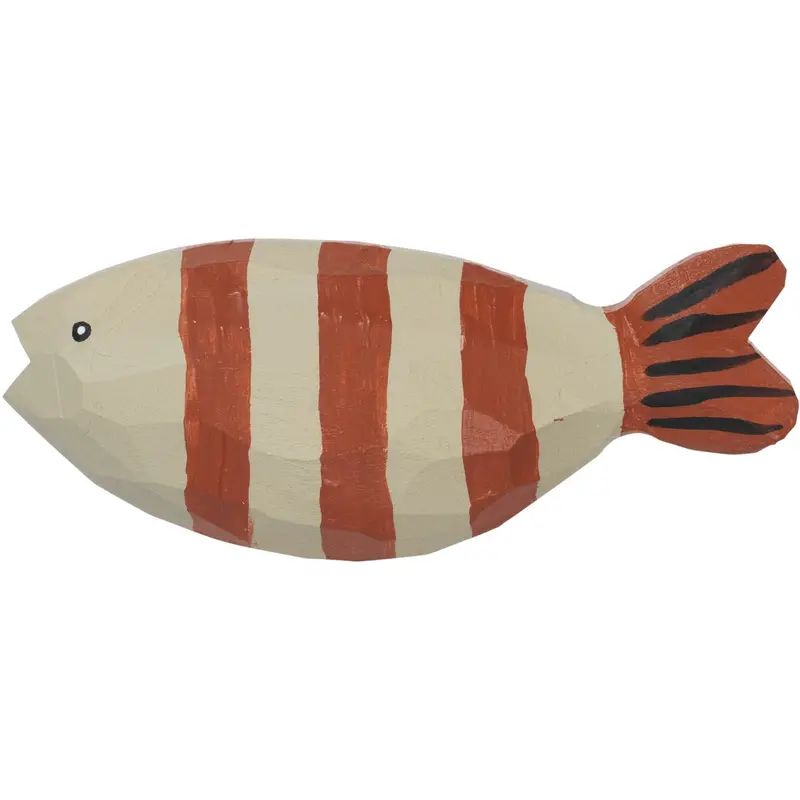 Ferm Living Baked Clay/Light Celedon Harbour Hook Fish Stripe 1