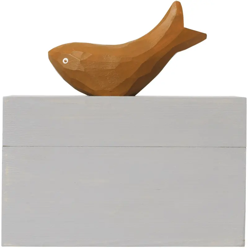 Ferm Living Mist Blue/Aged Gold Harbour Box Fish 1
