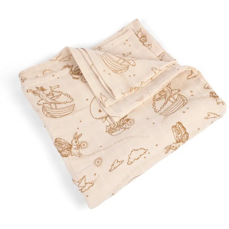 Filibabba Dreamy Adventurers Muslin Swaddle Diaper 120X120 Cm Gots 1