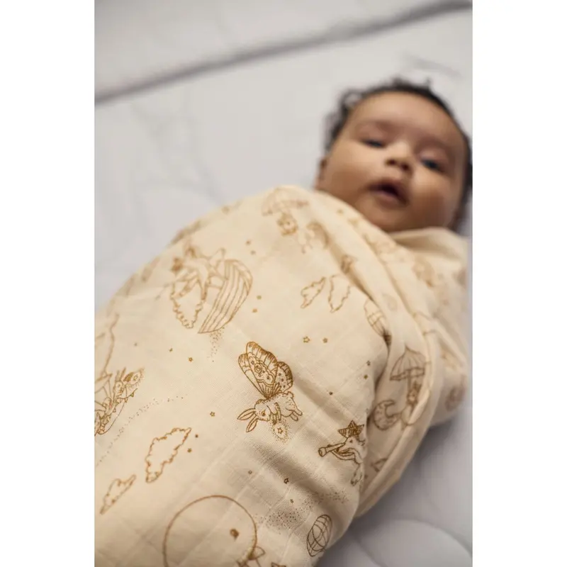 Filibabba Dreamy Adventurers Muslin Swaddle Diaper 120X120 Cm Gots 2