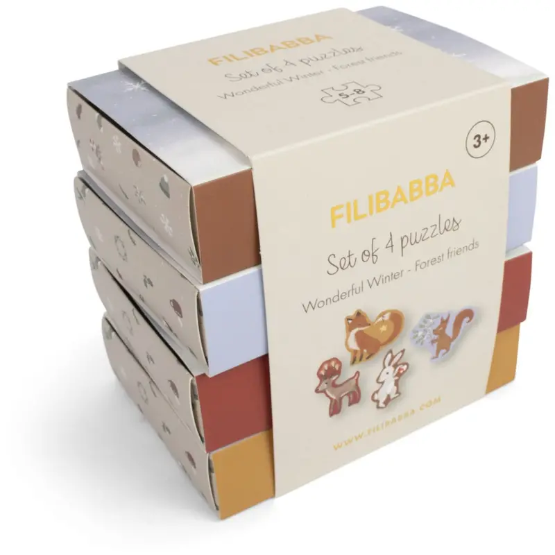 Filibabba Forest Friends Set Of 4 Puzzles Wonderful Winter 1