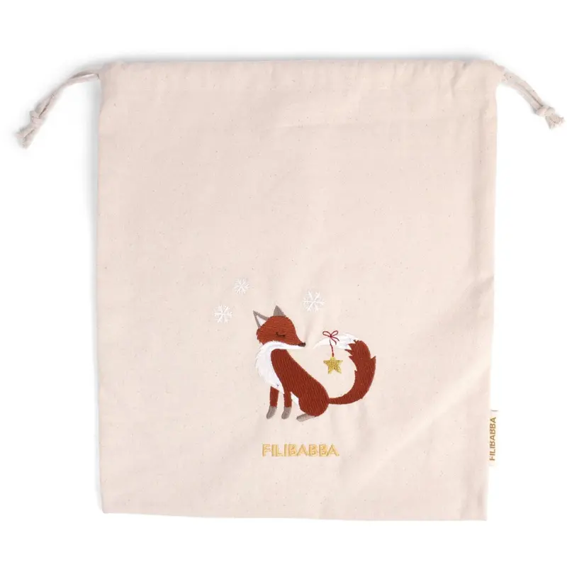 Filibabba Fox Embroidered Gift Bag Gots Wonderful Winter 1