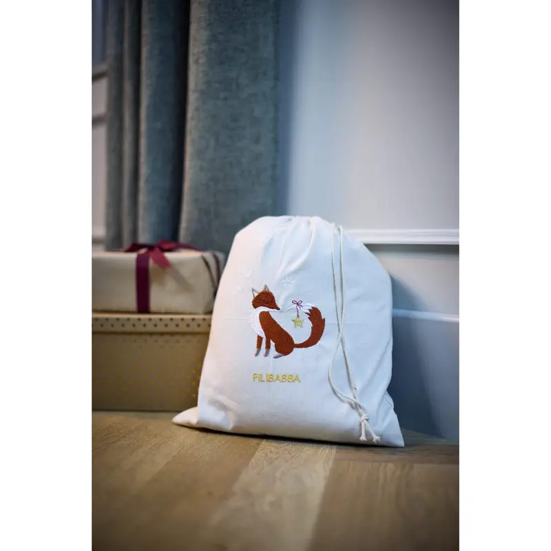 Filibabba Fox Embroidered Gift Bag Gots Wonderful Winter 2