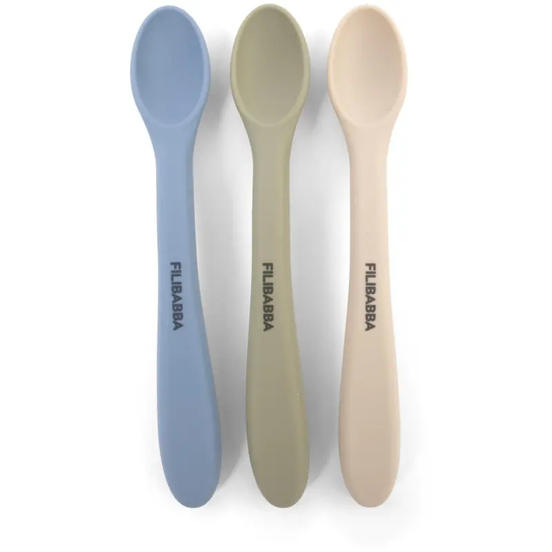 Filibabba Ocean Mix Silicone Feeding Spoons 3-Pack 1