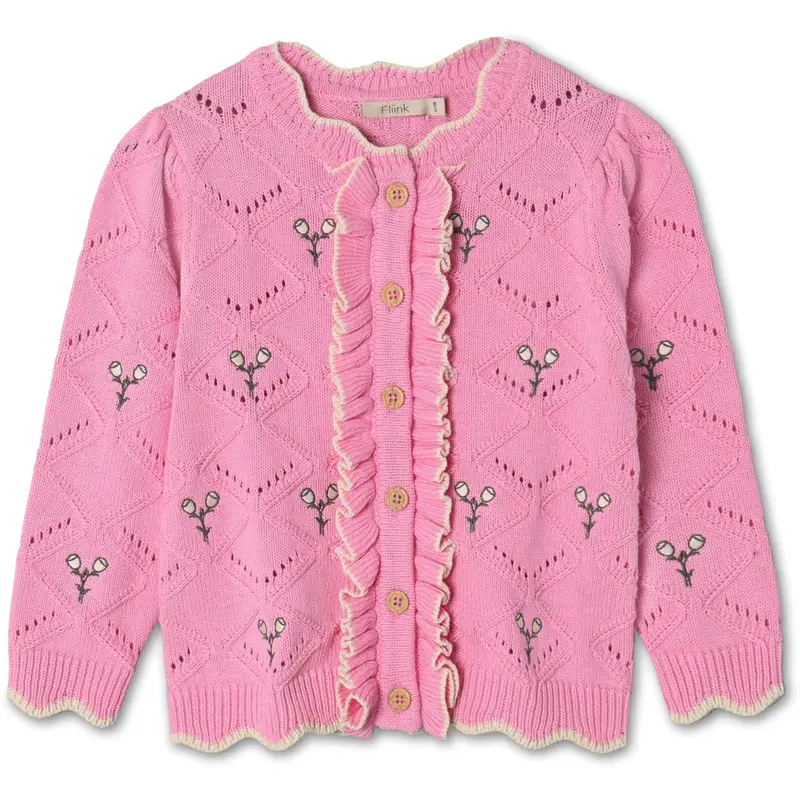 Fliink Begonia Pink Mela Flower Cardigan 1