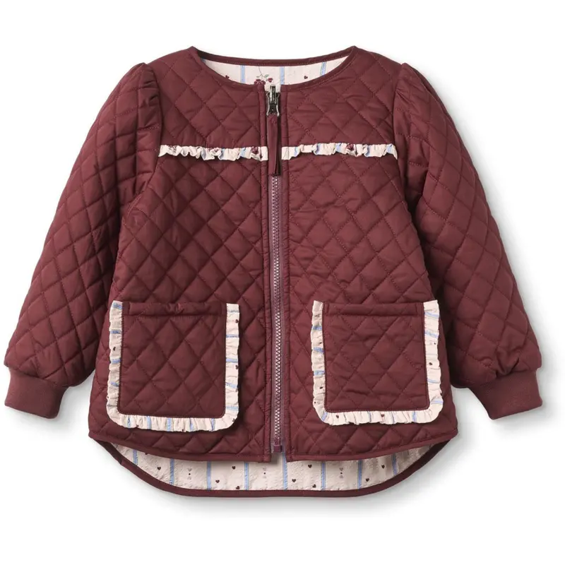 Fliink Burgendy Kota Reversible Flower Jacket 1