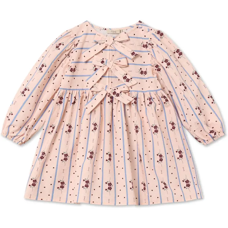 Fliink Chalk Pink Aop Colombe Ls Dress 1
