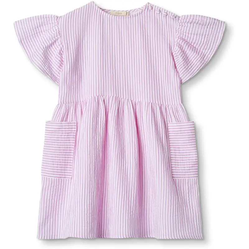 Fliink Cloud Dancer Pink Stripe Ciao Stripe Dress 1