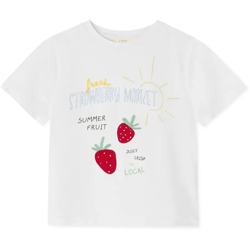 Fliink Cloud Dancer Sommer Strawberry T-Shirt 1