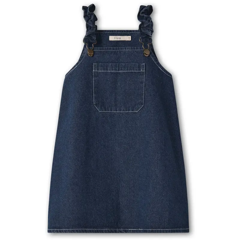 Fliink Dark Denim Blue Don Denim Overalldress 1