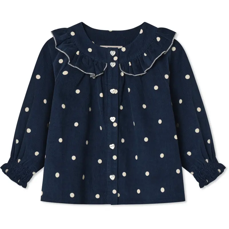Fliink Insignia Blue Aop Dolly Dot Blouse 1