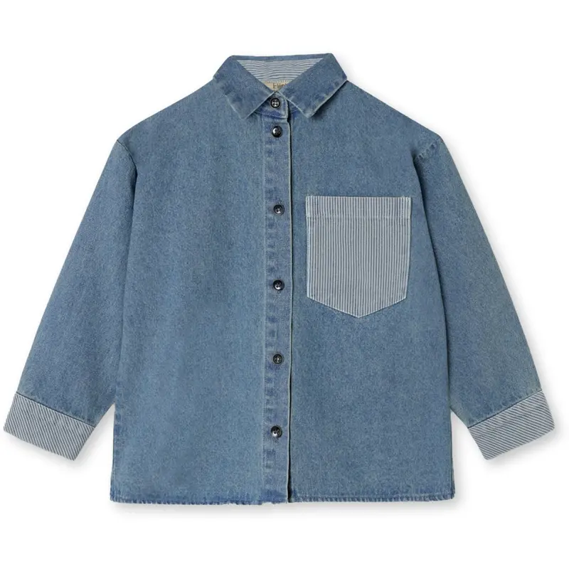Fliink Medium Denim Blue Don Contrast Shirt 1