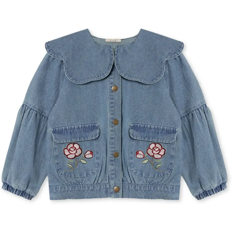 Fliink Medium Denim Blue Don Rose Bomberjacket 1